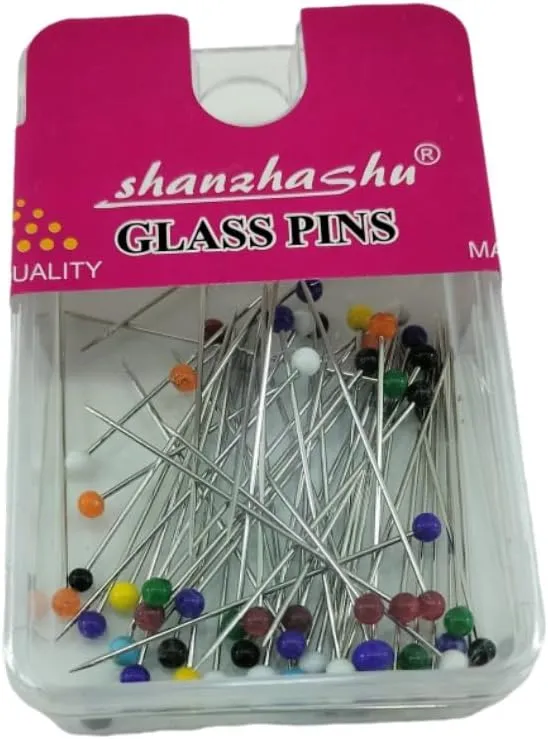 دبابيس بلاستيكية صغيرة الراس للديكور، الوان متنوعة، لتصفيف الحجاب (متعددة الالوان)