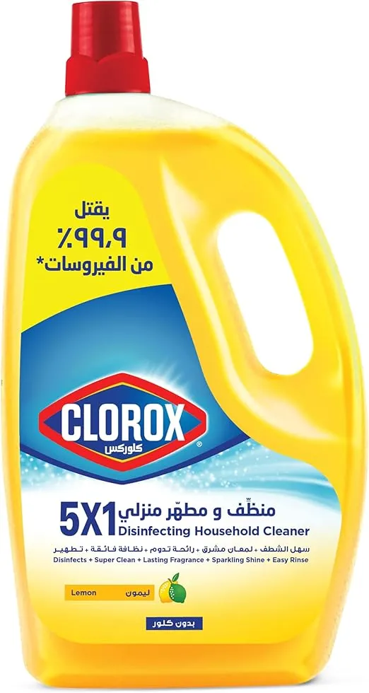 منظف ومطهر منزلي 5X1 برائحة الليمون من كلوركس - 3 لتر