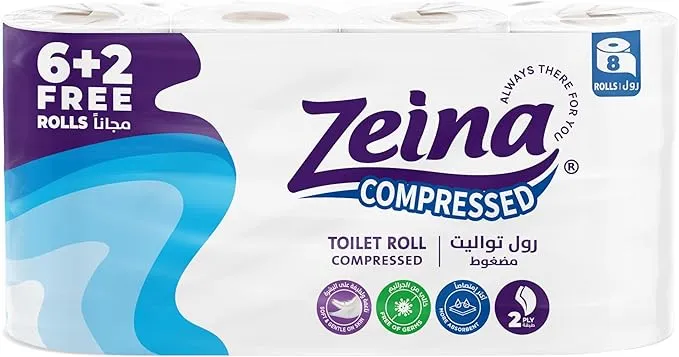 مناديل تواليت مضغوطة من زينا، قطعتين، ازرق