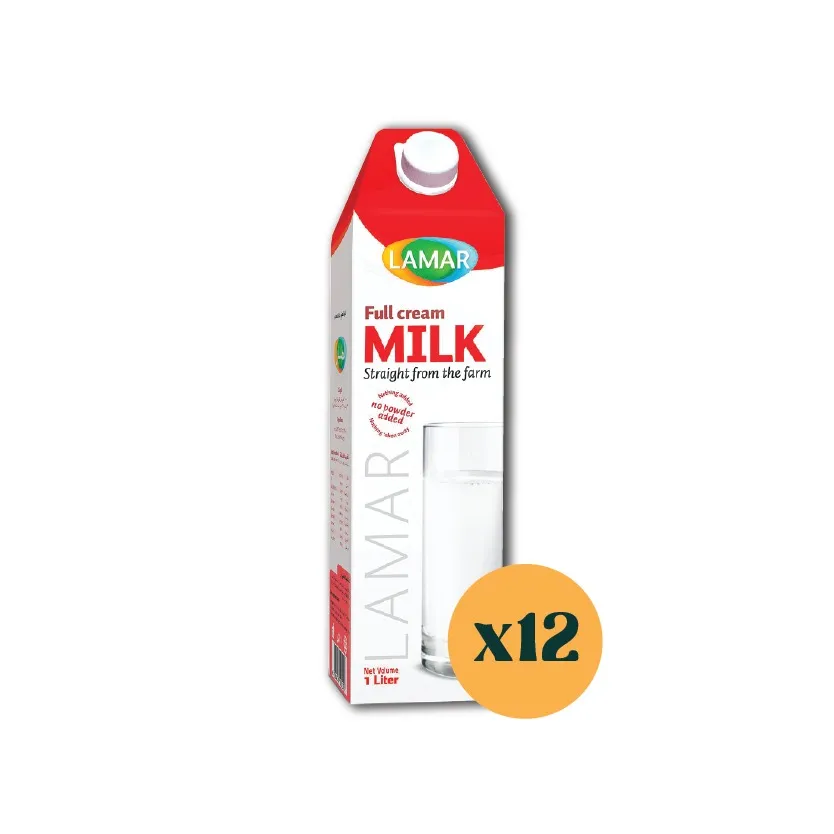 كرتونه لبن كامل الدسم من لمار 1 لتر