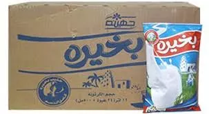 كرتونة حليب بخيره 12 كيس 1 لتر كرتونة حليب بخيره 12 كيس 1 لتر