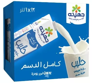 كرتونة حليب جهينة 12 قطعة 1 لتر