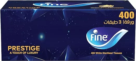 Fine Prestige Facial Tissues, 3 Ply, 400 Tissues