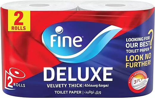 مناديل فاين تواليت ديلوكس 3طبقة 2 بكرة